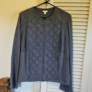 JJill Blue/Gray Quilted Jacket